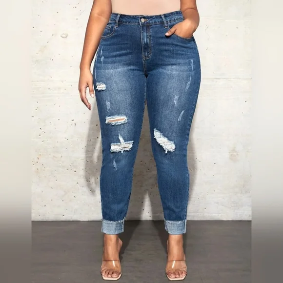 Plus Ripped Skinny Jeans - Picture 1 of 9